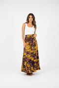 Tie dye long  flare wrap skirt