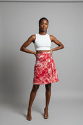 Tie dye short wrap flare skirt