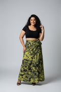 Tie dye long  flare wrap skirt