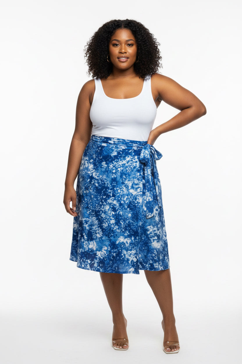 Tie dye short  flare wrap skirt