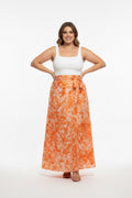 Tie dye long flare wrap skirt