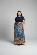 Tie dye long flare wrap skirt