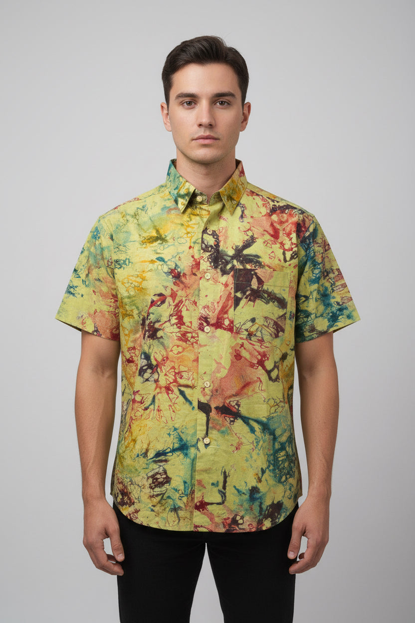 Men’s tie dye short sleeve shirt