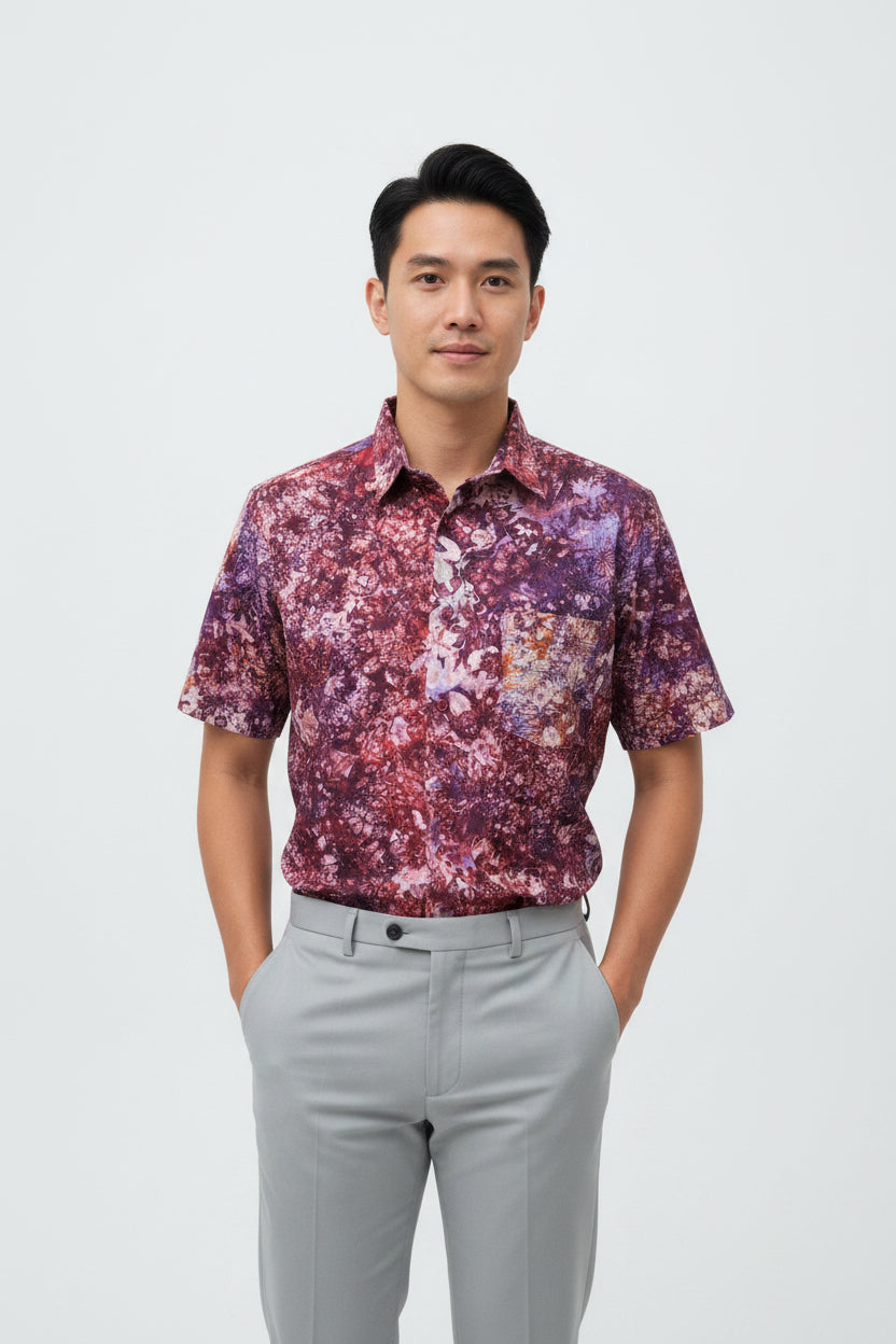 Men’s tie dye short sleeve shirt