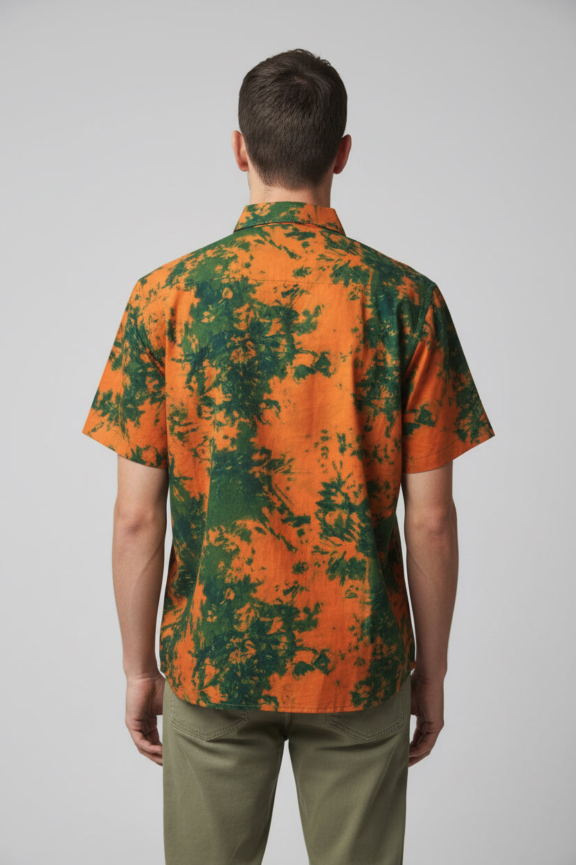 Men’s tie dye short sleeve shirt
