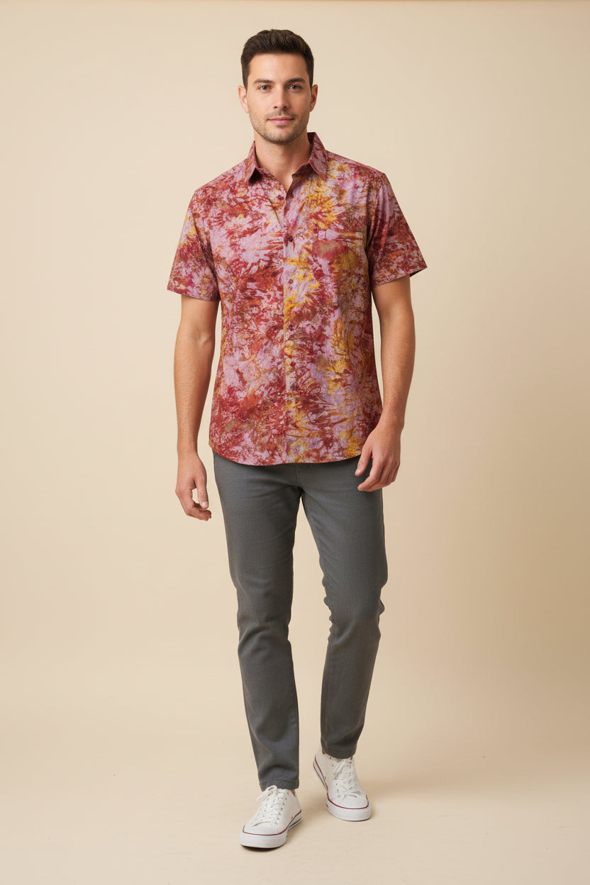 Men’s tie dye short sleeve shirt