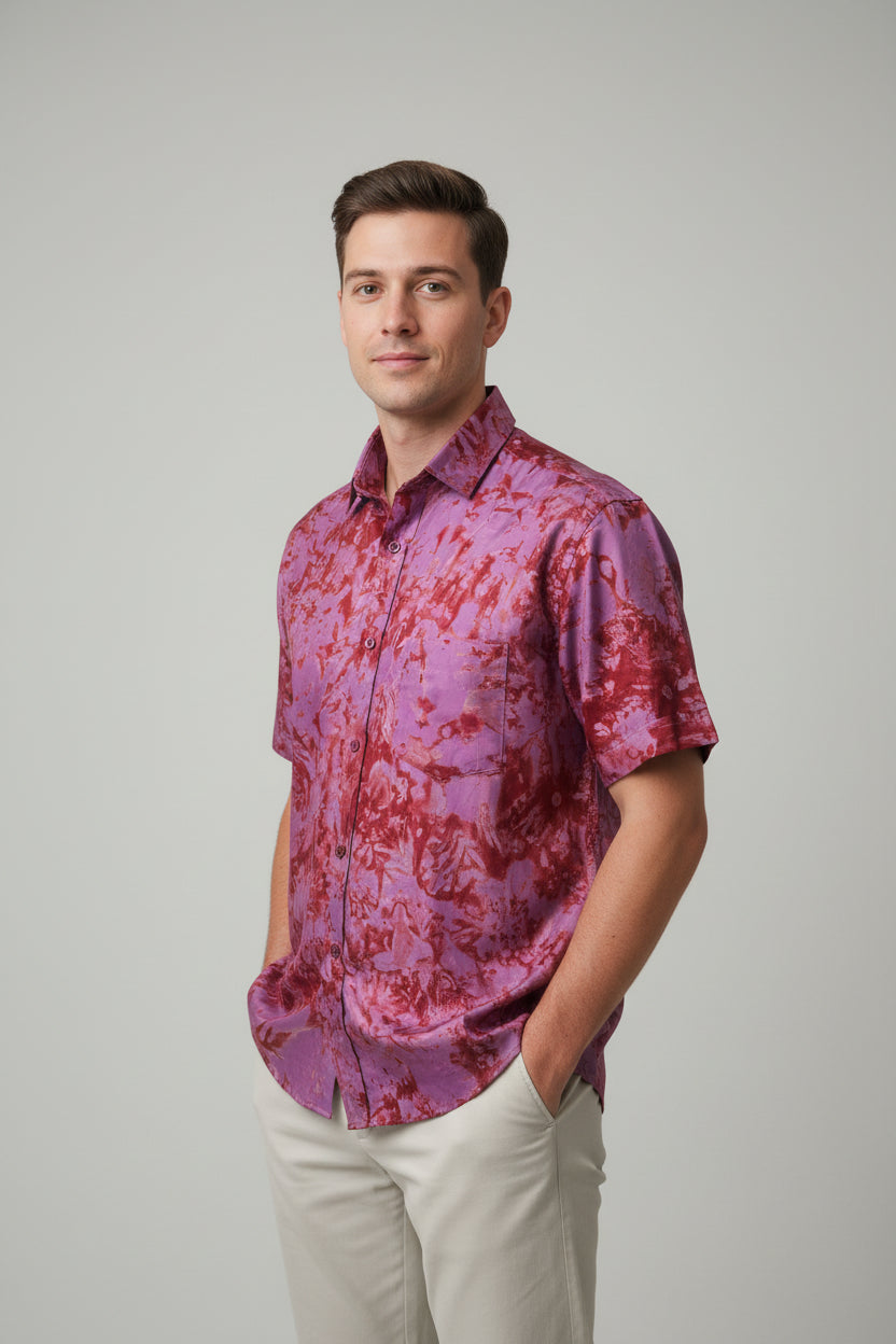 Men’s tie dye short sleeve shirt