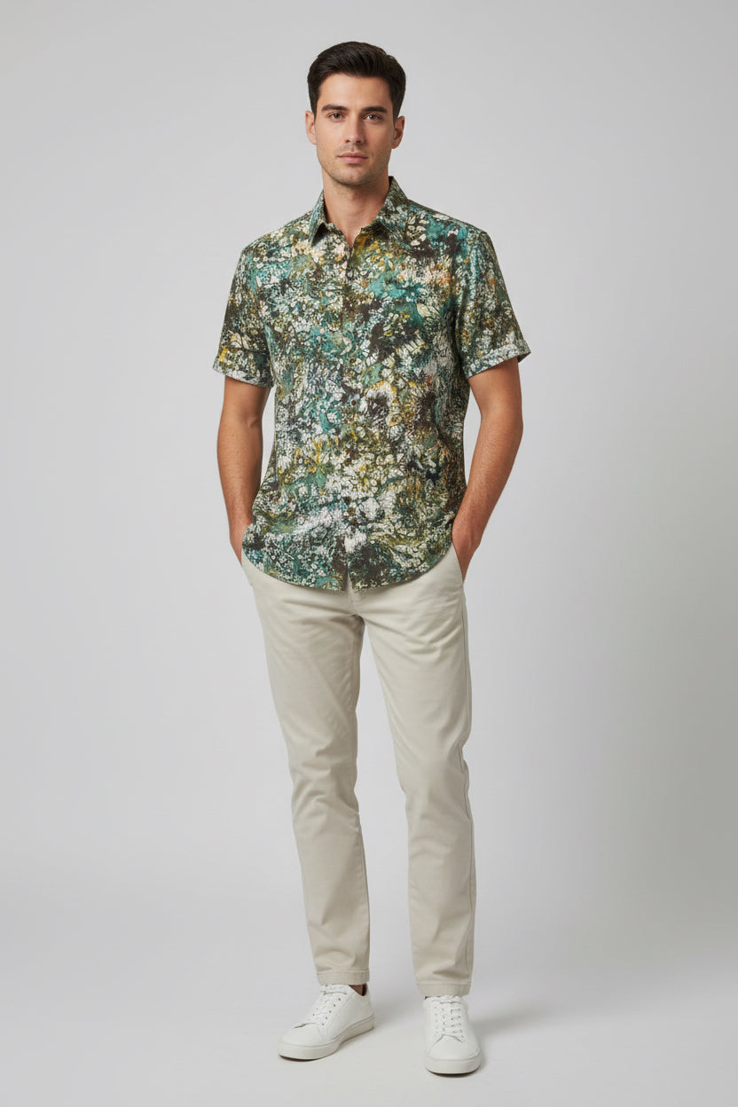 Men’s tie dye short sleeve shirt