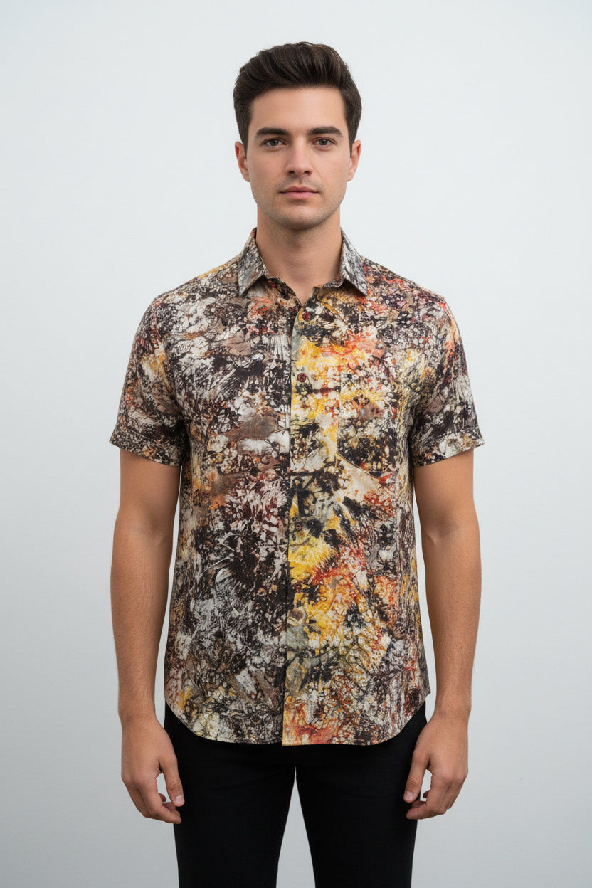 Men’s tie dye short sleeve shirt