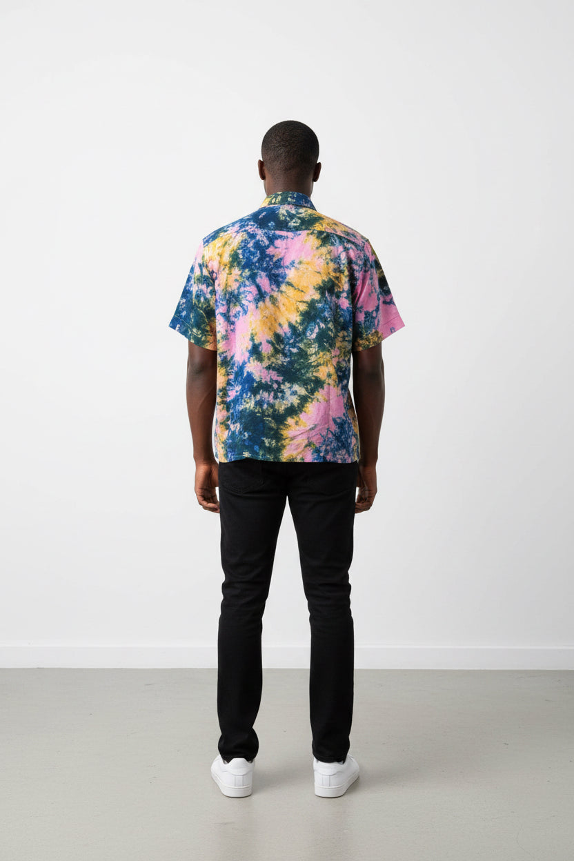 Men’s tie dye short sleeve shirt