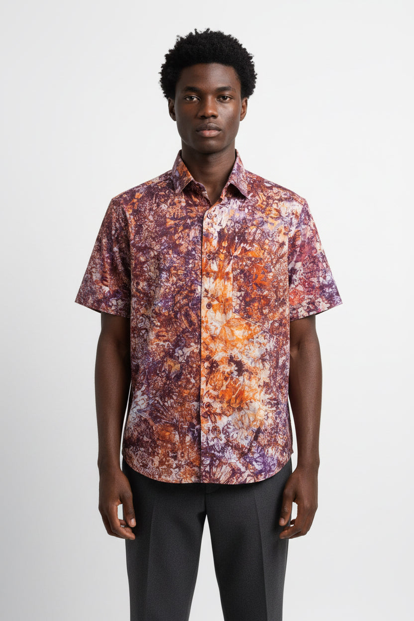 Men’s tie dye short sleeve shirt