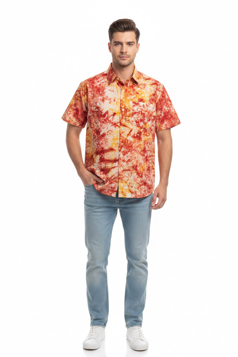 Men’s tie dye short sleeve shirt