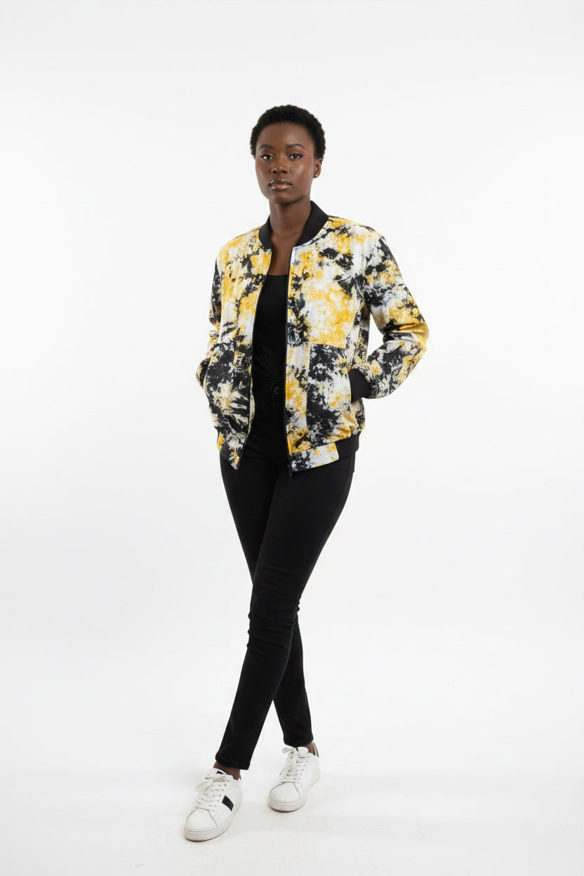 Tie dye bomber jacket