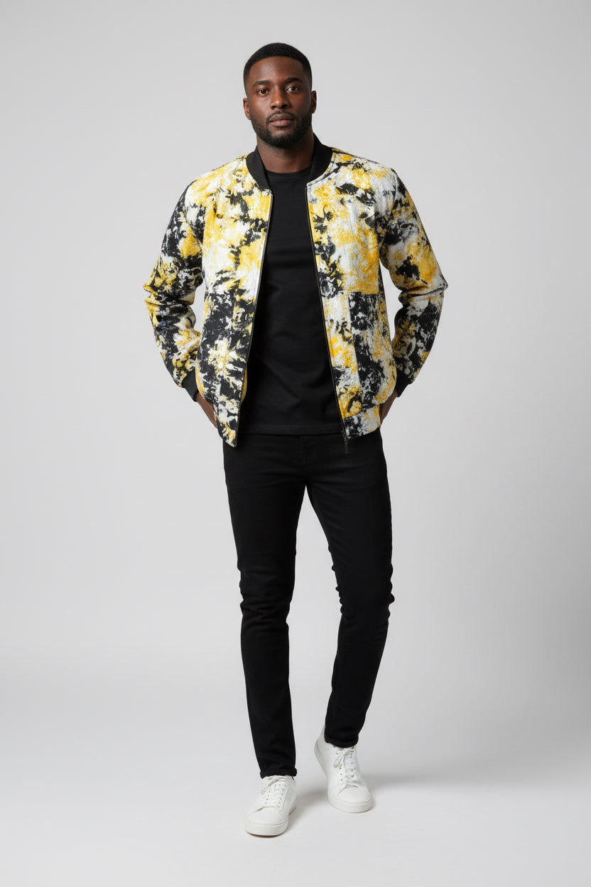 Tie dye bomber jacket