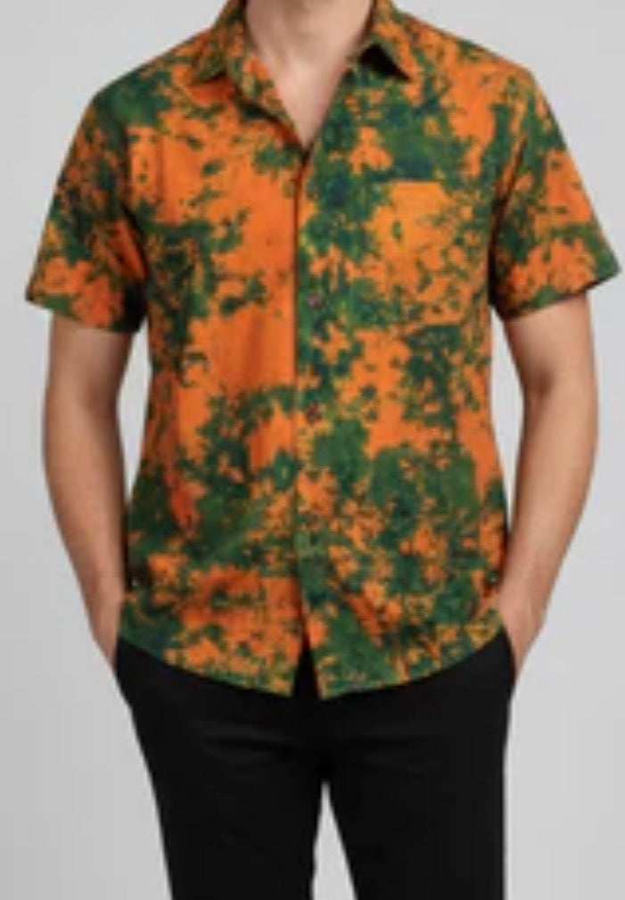 Men’s tie dye short sleeve shirt