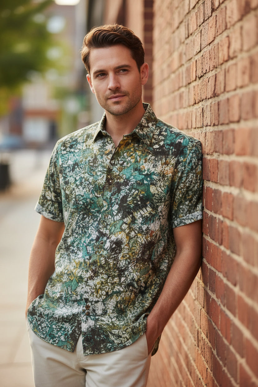 Men’s tie dye short sleeve shirt