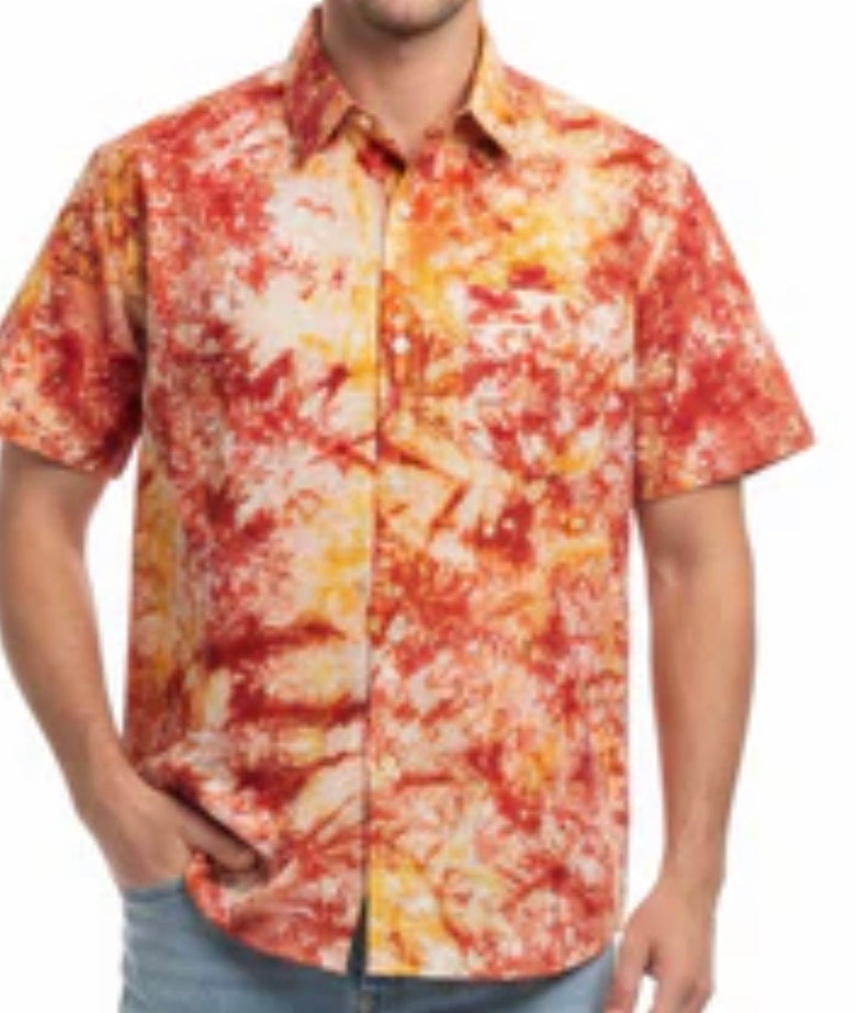 Men’s tie dye short sleeve shirt