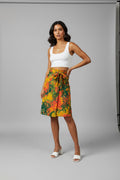 Tie dye short flare wrap skirt