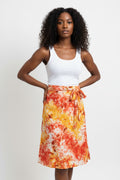 Tie dye short flare wrap skirt