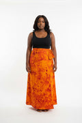 Tie dye long flare wrap skirt