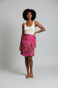 Tie dye short flare wrap skirt
