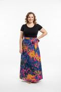 Tie dye long flare wrap skirt