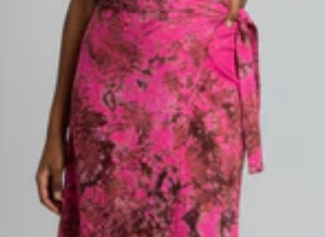 Tie dye short flare wrap skirt