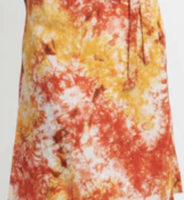 Tie dye short flare wrap skirt