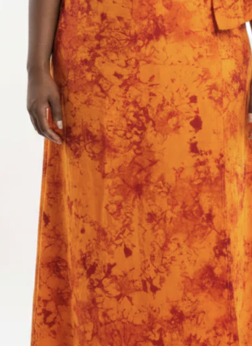 Tie dye long flare wrap skirt
