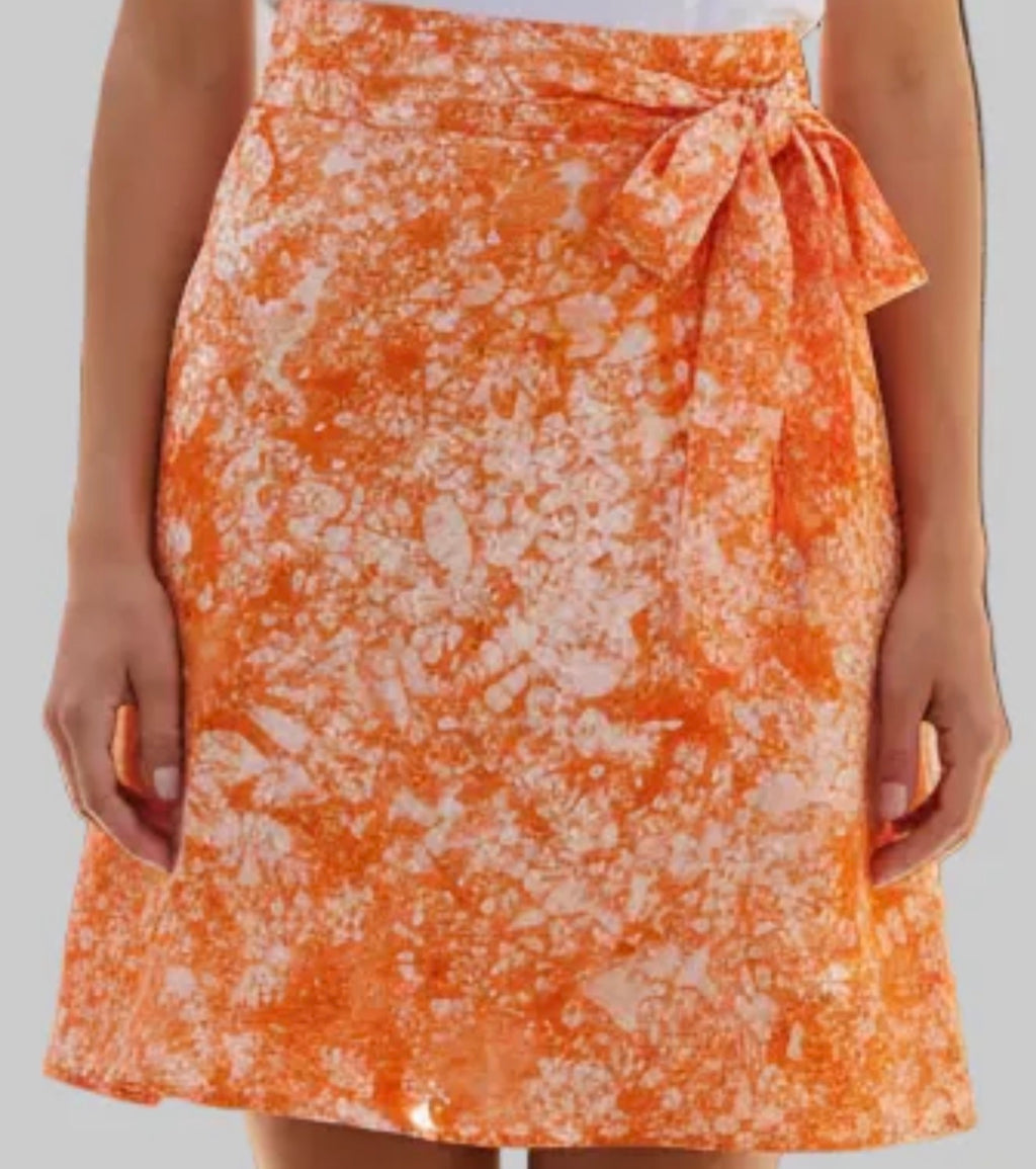 Tie dye short flare wrap skirt