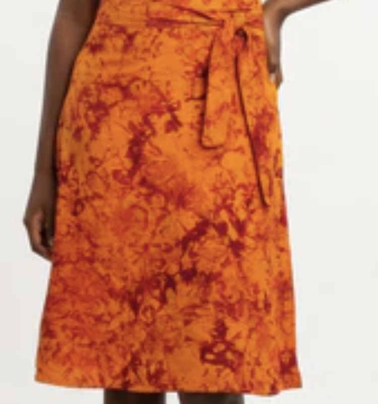 Tie dye short flare wrap skirt
