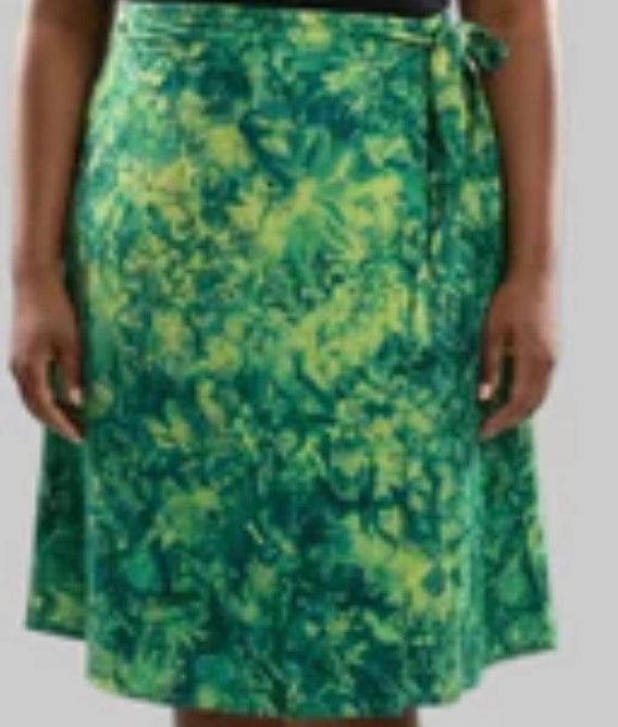 Tie dye short wrap flare skirt
