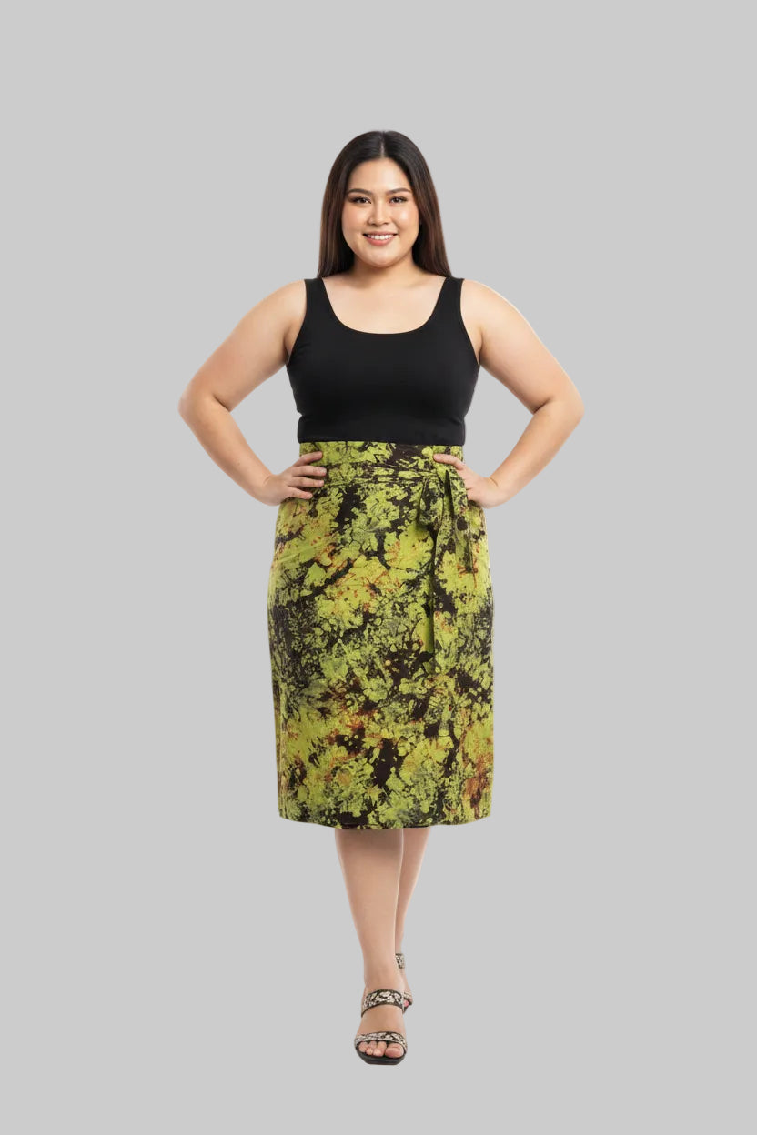 Tie dye short flare wrap skirt