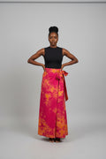Tie dye long flare wrap skirt