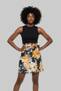Tie dye short flare wrap skirt