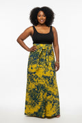 Tie dye long flare wrap skirt