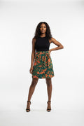 Tie dye short flare wrap skirt