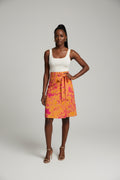 Tie dye short flare wrap skirt