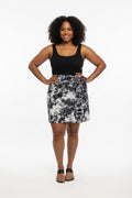 Tie dye short flare wrap skirt
