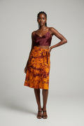 Tie dye short flare wrap skirt