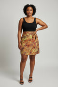 Tie dye short flare wrap skirt