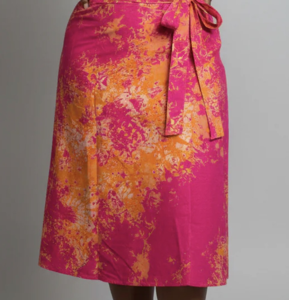 Tie dye short  flare wrap skirt