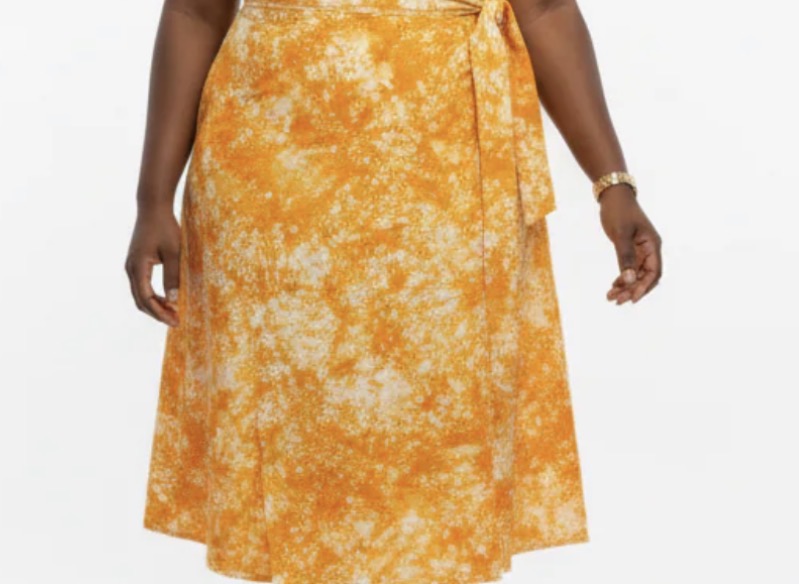 Tie dye long flare wrap skirt