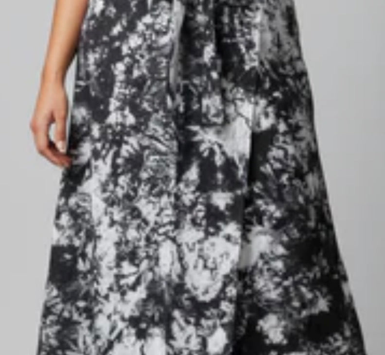 Tie dye long flare wrap skirt