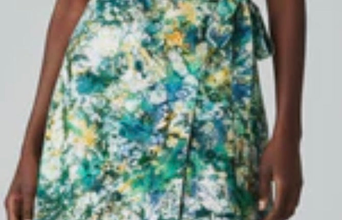 Tie dye short flare wrap skirt
