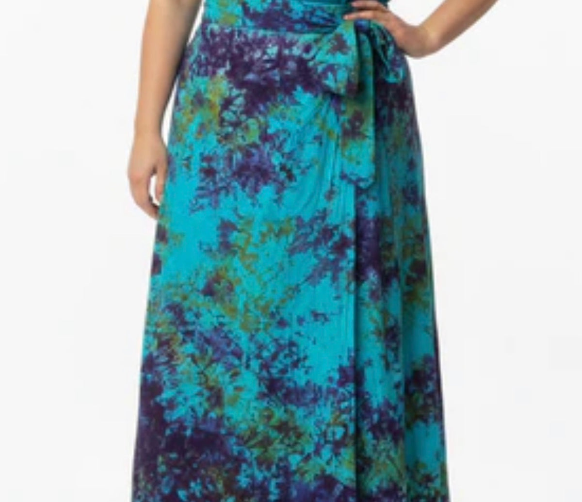 Tie dye long flare wrap skirt