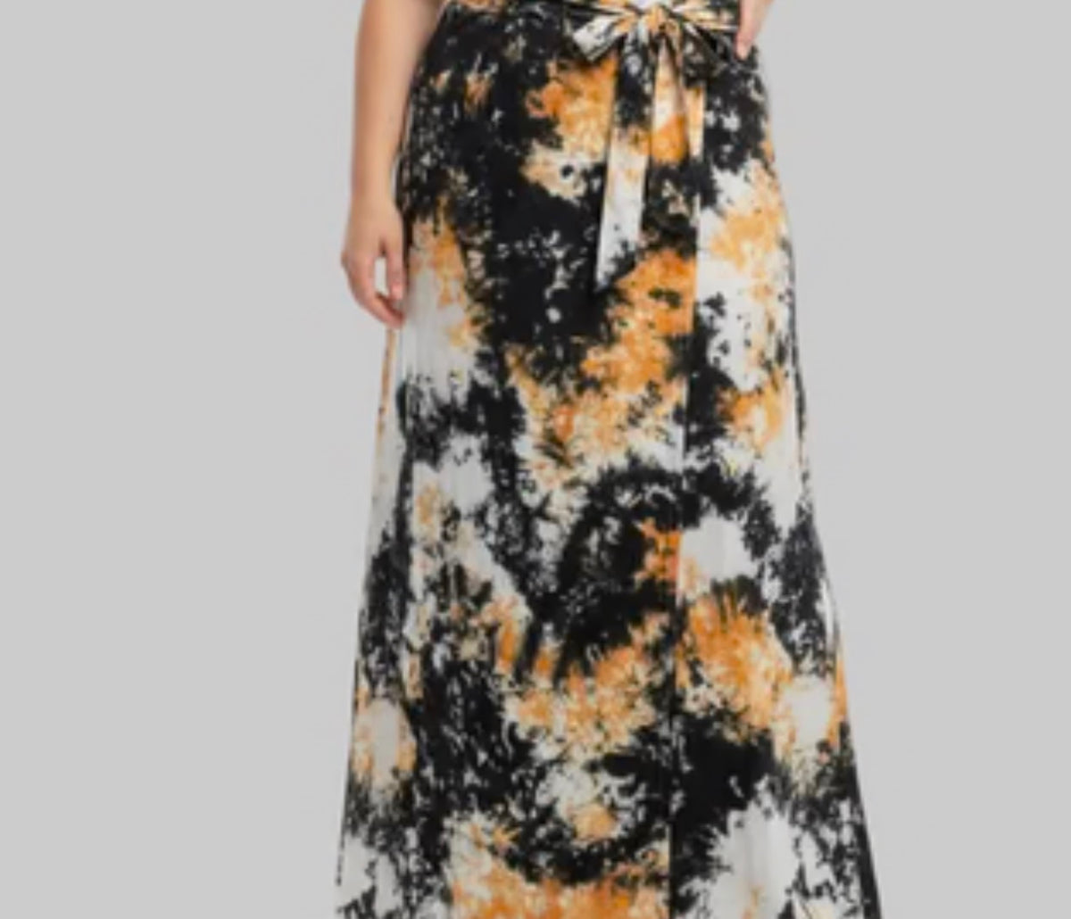 Tie dye long flare wrap skirt