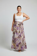 Tie dye long  flare wrap skirt