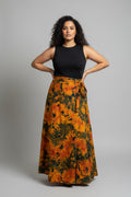 Tie dye  long flare wrap skirt