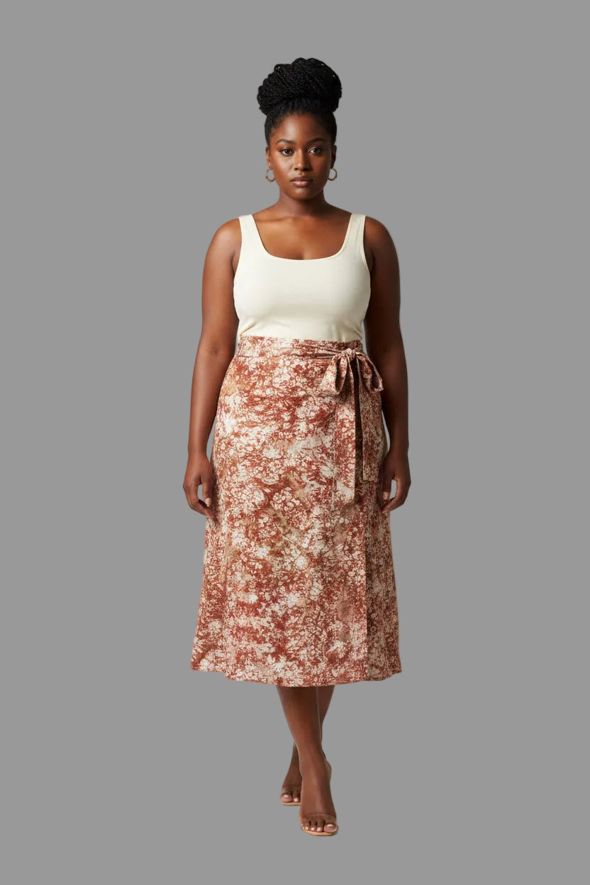 Tie dye short flare wrap skirt